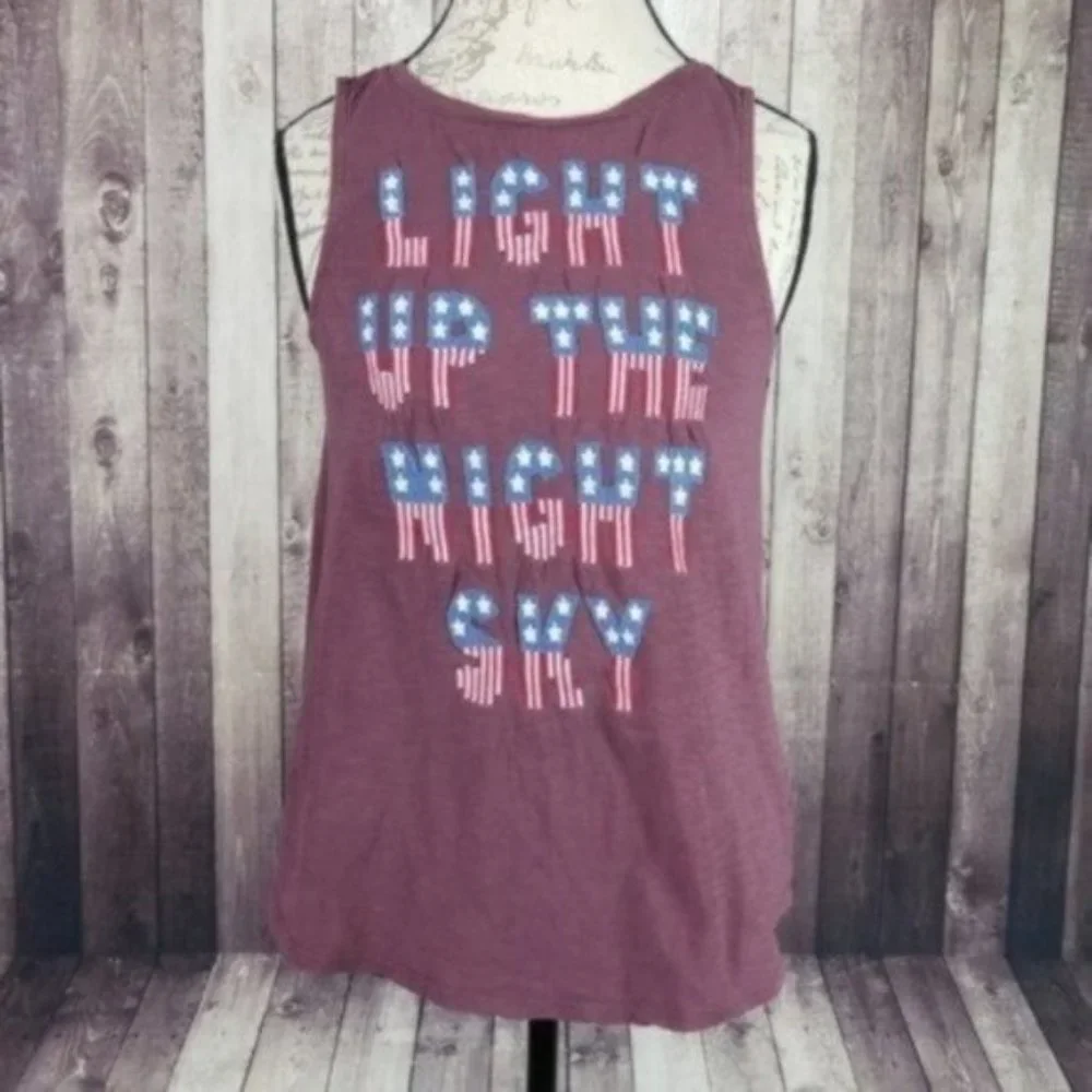 Lucky Brand Light Up The Night Sky Embroidered Cotton Tank Top - Picture 2 of 6